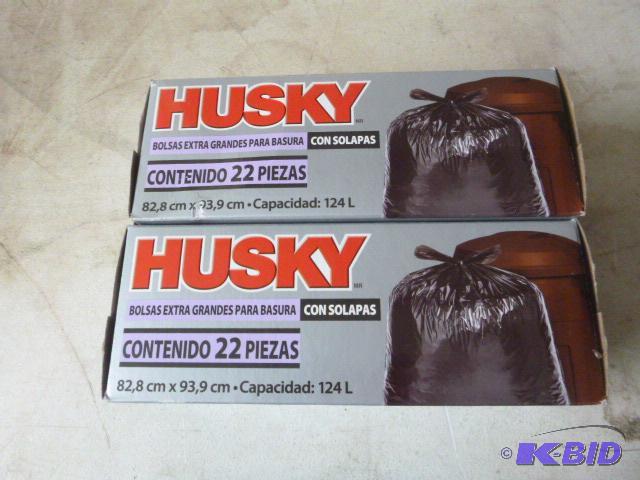 2 Boxes of Husky 33 Gallon Flap Tie Yard Bags...