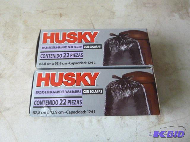 2 Boxes of Husky 33 Gallon Flap Tie Yard Bags...
