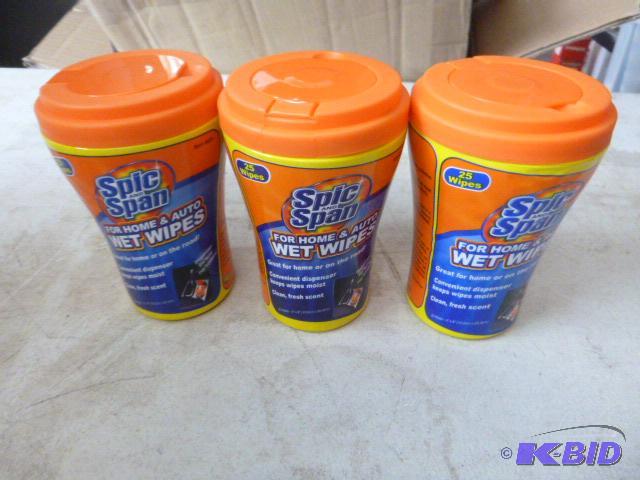 3 Containers of Spic&nbspand Span Wet Wipes ...