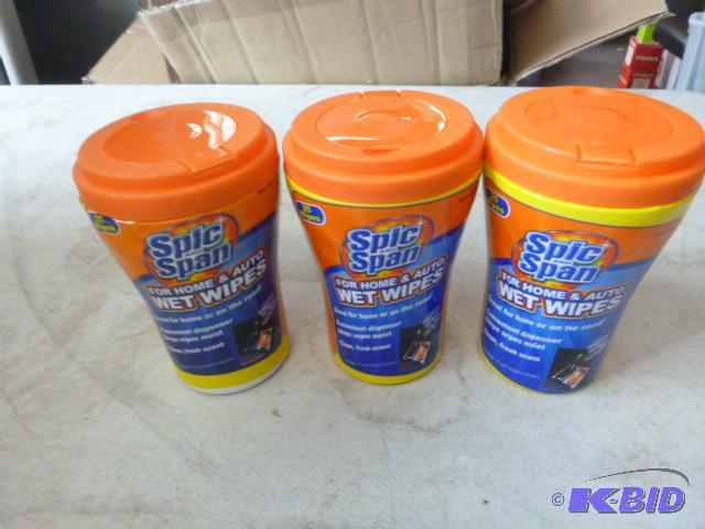 3 Containers of Spic and Span Wet Wipes For h...