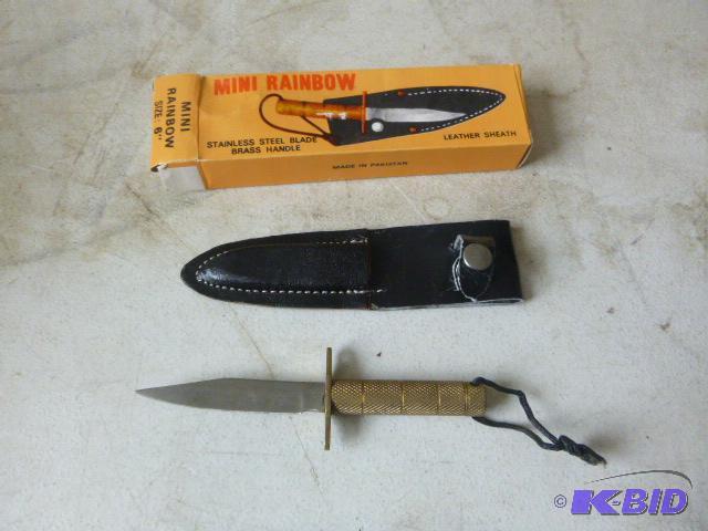 Mini Rainbow Knife Leather sheath, 3&quot bl...