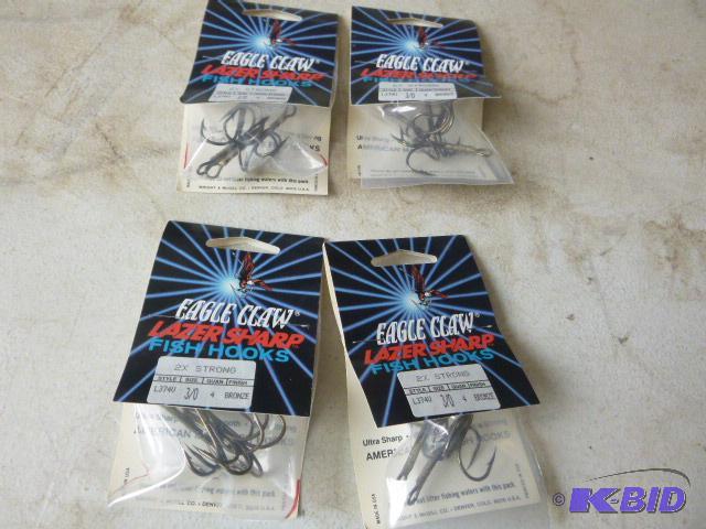 4 Packs of 4 Eagle Claw Lazer Sharp Treble Fi...