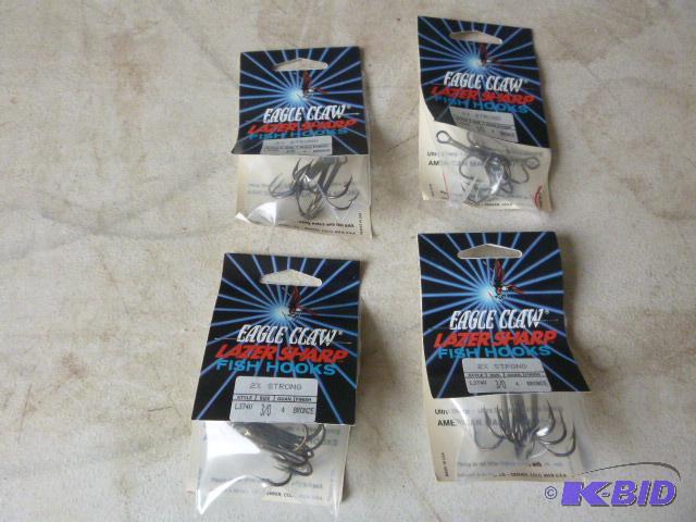 4 Packs of 4 Eagle Claw Lazer Sharp Treble Fi...