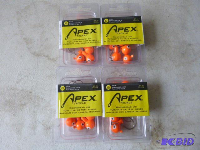4 Packs of 8 Apex Lead Jigs 38 oz....