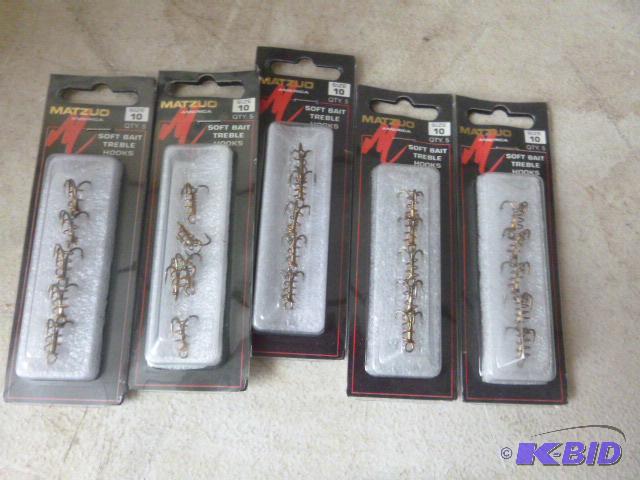 5 Packs of 5 Matzuo Soft Bait Treble Hooks Si...