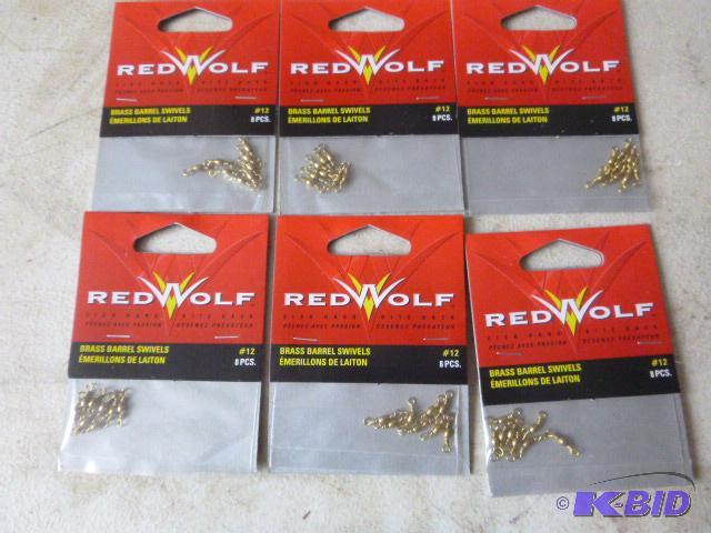 6 Packs of 8 Red Wolf Brass Barrel Swivels #1...