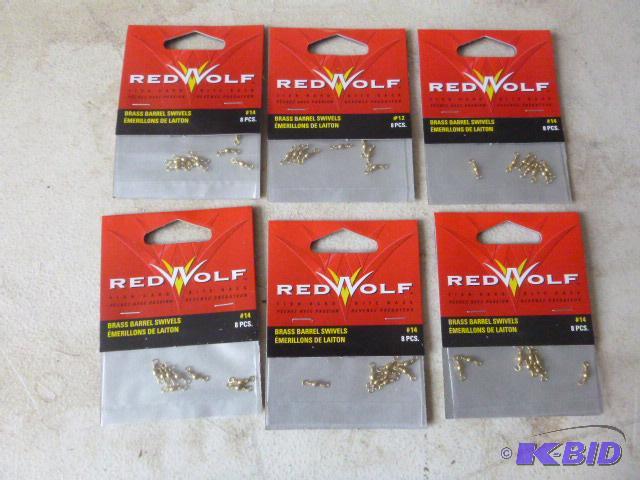 6 Packs of 8 Red Wolf Brass Barrel Swivels #1...