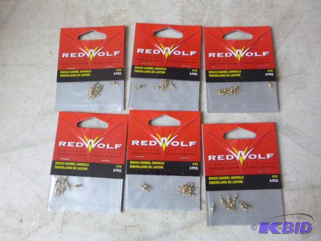 6 Packs of 8 Red Wolf Brass Barrel Swivels #1...