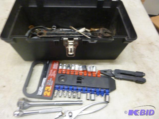 15&quot Plastic Toolbox With miscellaneous t...