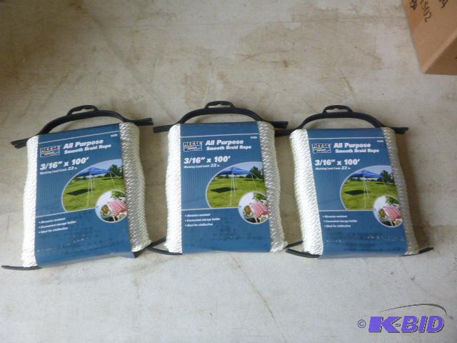 3 Spools of Reese All Purpose Smooth Braid Ro...