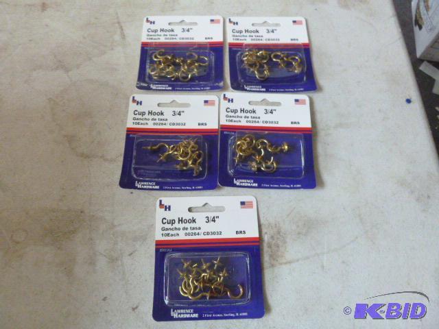 5 Packs of 10 Cup Hooks 34&quot...