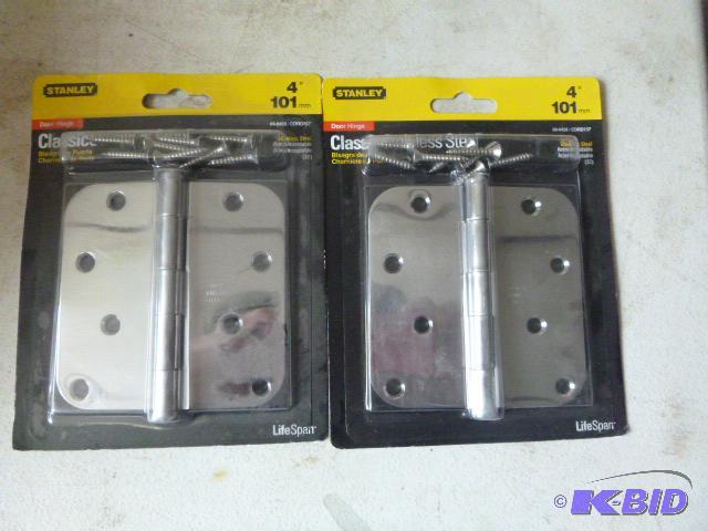 2 Stanley 4&quot Door Hinges Classic stainle...