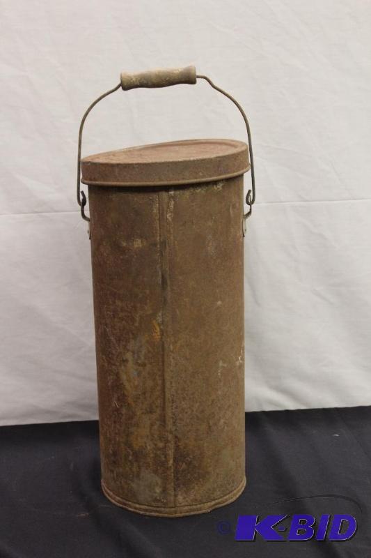 Tall Tin Bucket with Lid...