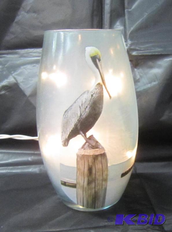 lot 379 image: NEW  7 12 High Lighted Electric Lamp with Pelican