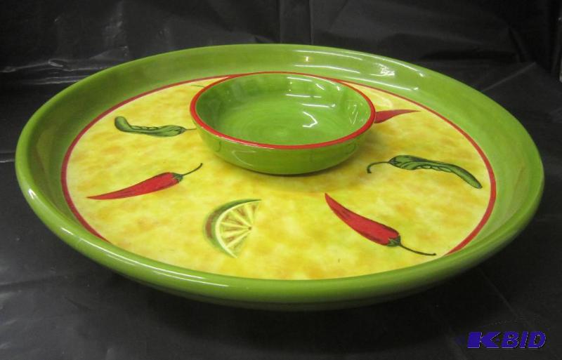 lot 402 image: Kitchen Party Tray - Chip and Dip Chili Peppers