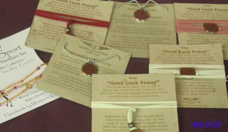lot 437 image: NEW  Jewelry Lot of 6 Lucky Penny Necklaces and 1 Bracelet Necklace