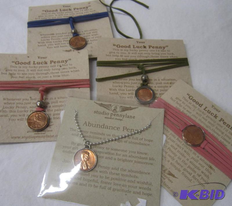 lot 438 image: Jewelry Lot - Good Luck Penny Necklaces