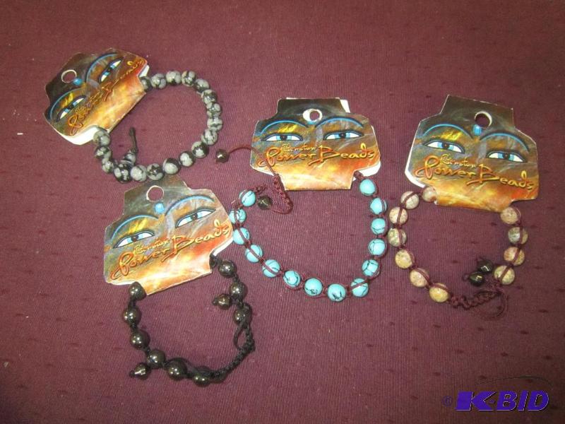 lot 441 image: NEW  Gemstone Power Beads Lot of Bracelets