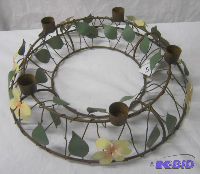 lot 448 image: NEW Metal Centerpiece Candleholer with Flowers