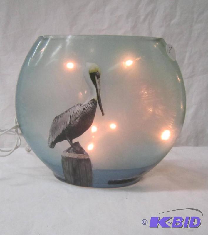lot 563 image: NEW  7 High Lighted Electric Lamp with Pelican