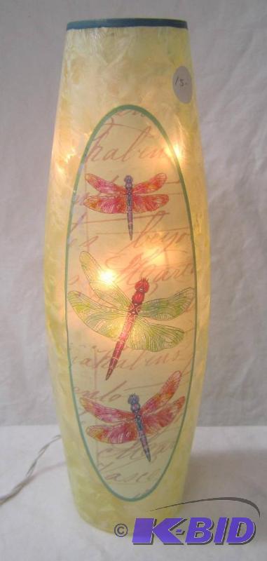 lot 564 image: NEW  12 High Lighted Electric Lamp with Dargon Flies