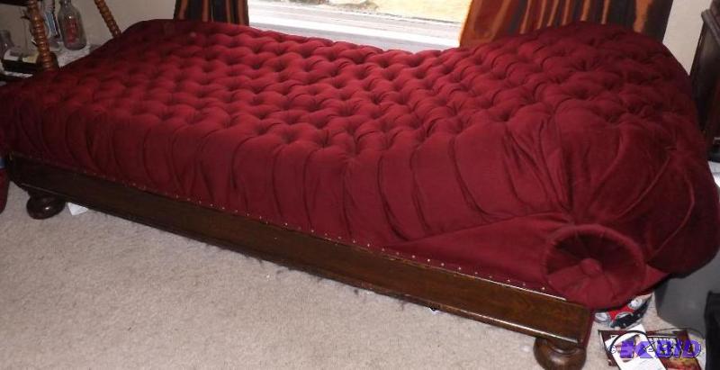 Antique Fainting Couch, maroon in color...