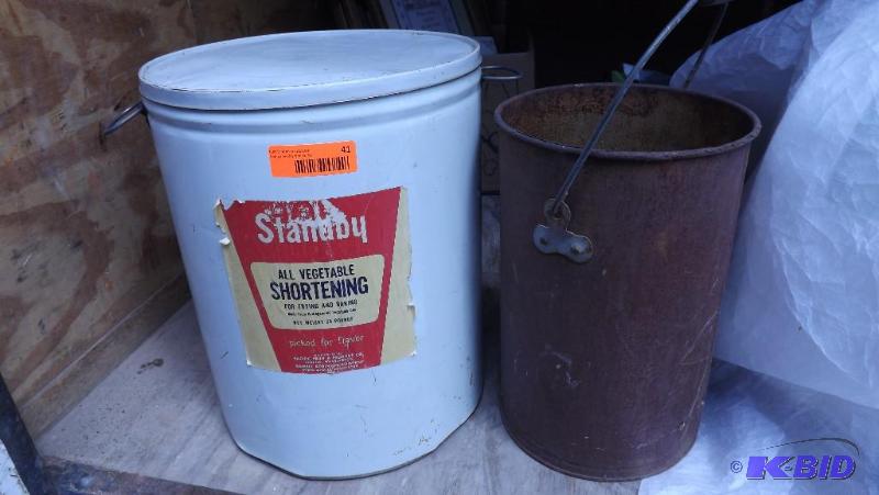 Shortening Can and old metal can...