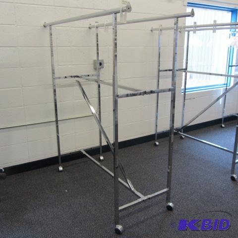 lot 43 image: Chrome Double Hanger Clothes Rack