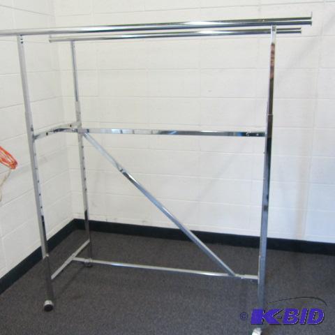 lot 44 image: Chrome Double Hanger Clothes Rack