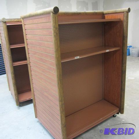lot 51 image: Log Trimmed Shelving Units