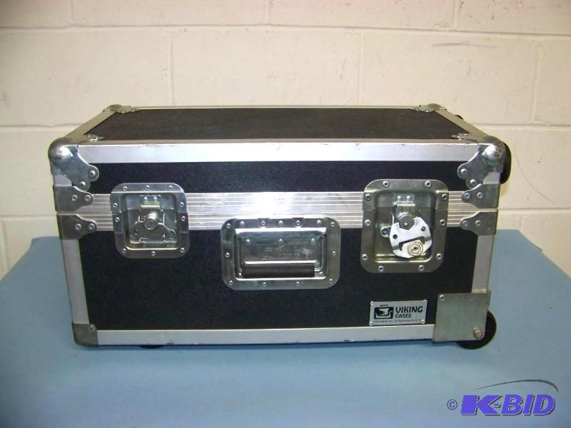 lot 58 image: Viking Cases, Hard Sided, Padded Inside, Travel Case with Telescoping Handle and Wheels