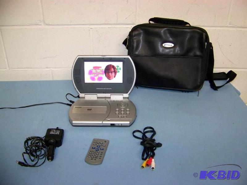 lot 68 image: Kawasaki, Portable DVD Player with Remote Control, DC  Car Power Adapter and Travel Bag