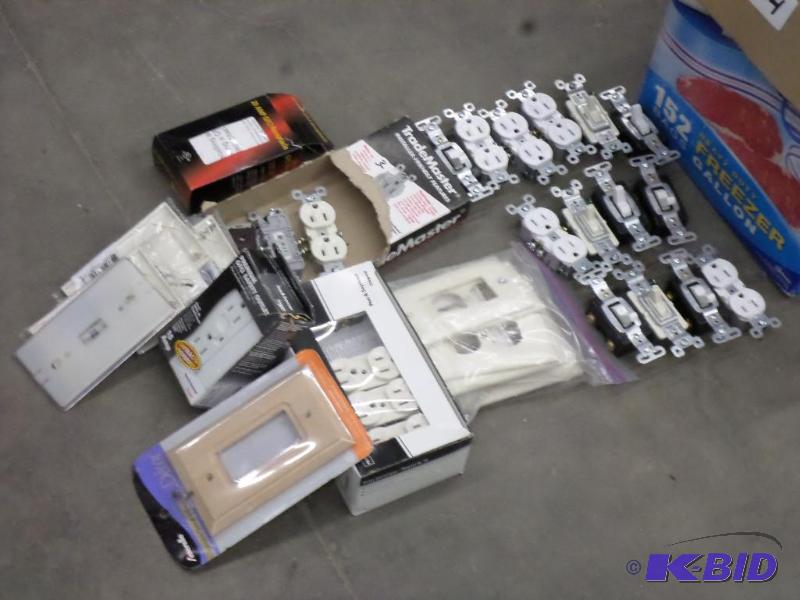 lot 104 image: Box Of Misc Electrical Supplies...