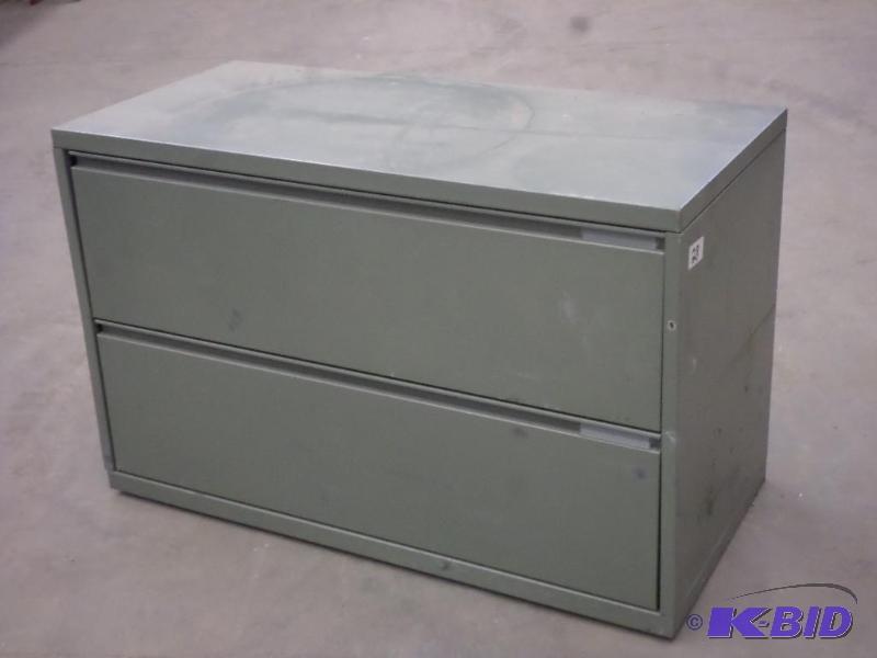 lot 28 image: 2-Drawer Steel Lateral File Cabinet , 18"...