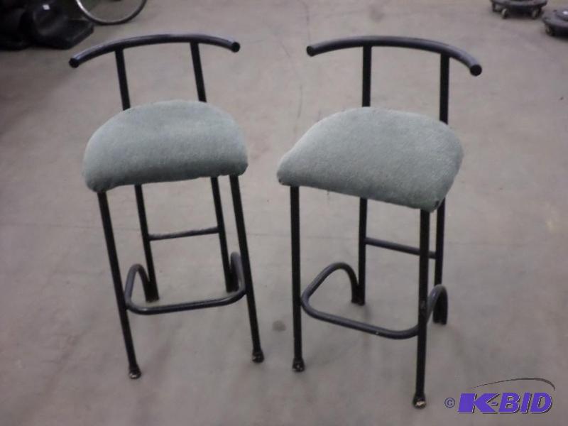 lot 32 image: (2) Steel-Framed Bar Stools...