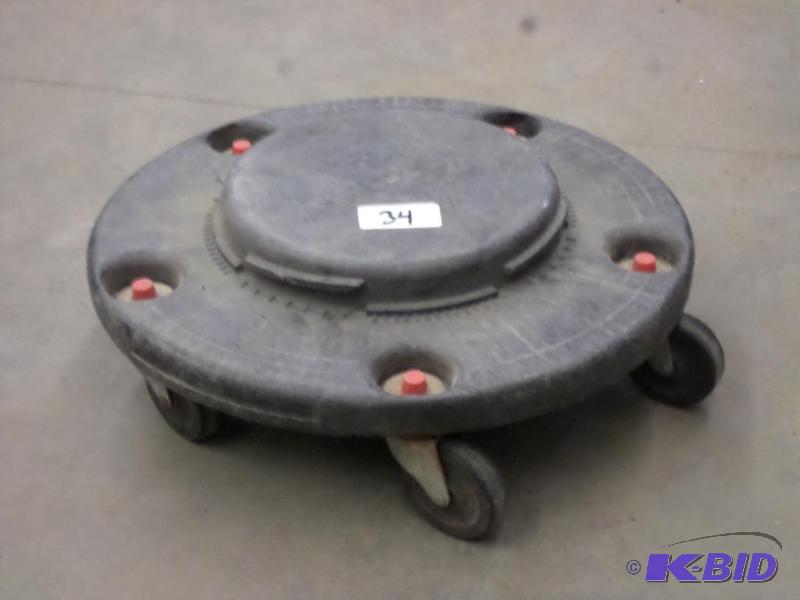 lot 34 image: Rubbermaid Commercial Trash Can Dolly...