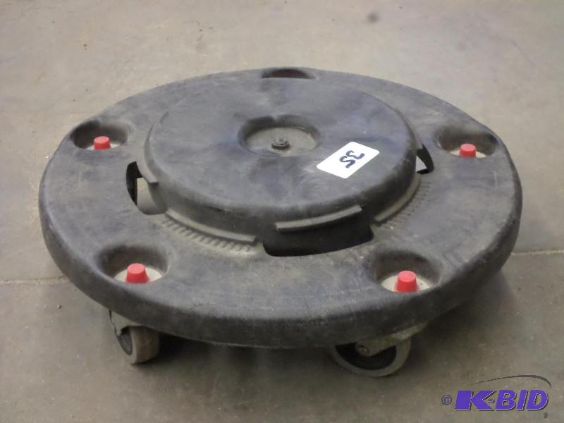 lot 35 image: Rubbermaid Commercial Trash Can Dolly...