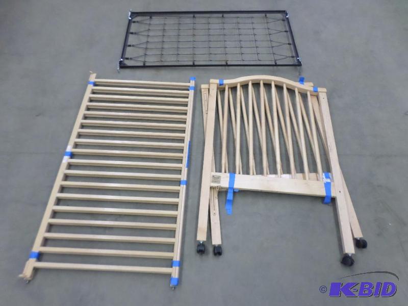 lot 86 image: Wooden Toddler Crib Set, Good Condition...