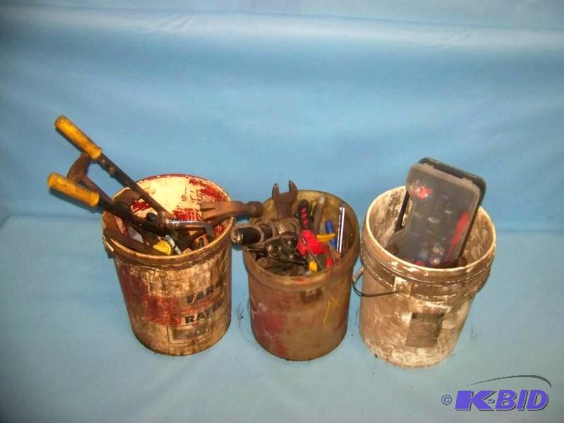 lot 28 image: (3) Buckets of Tools
