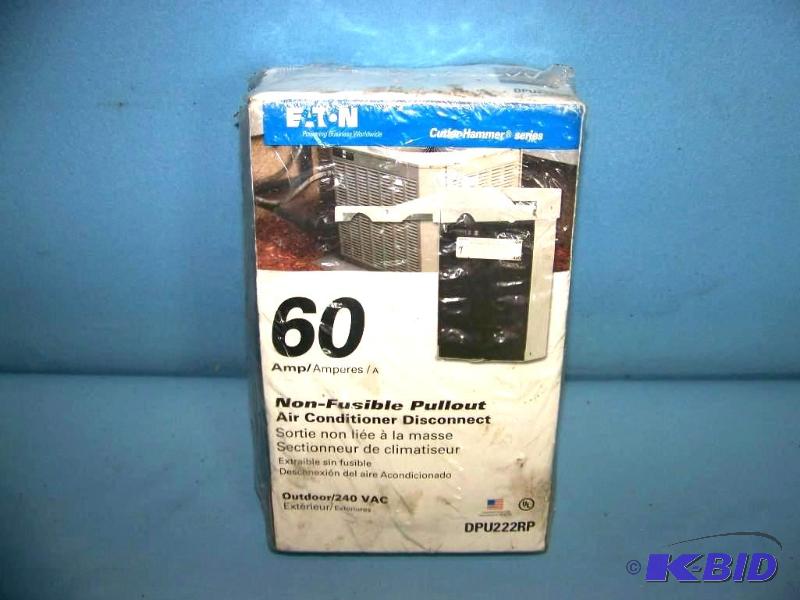 lot 34 image: Eaton, 60 Amp, Non-Fusible Pullout, Air Conditioner Disconnect