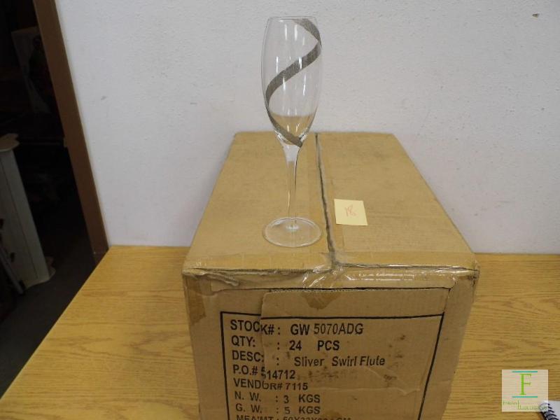 New 24 Silver Swirl Flutes
