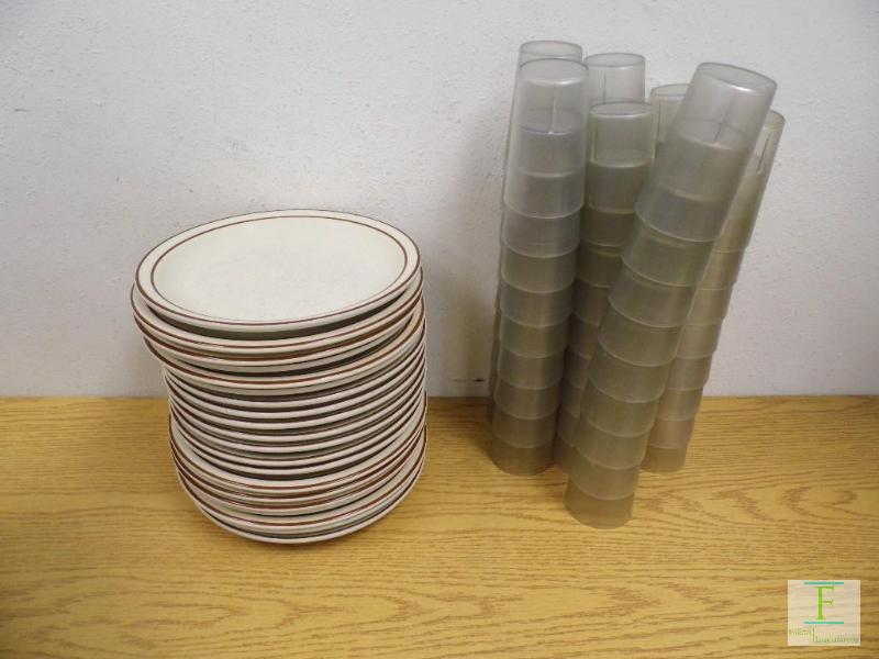 20 Plates and 50 Plastic Glasses
