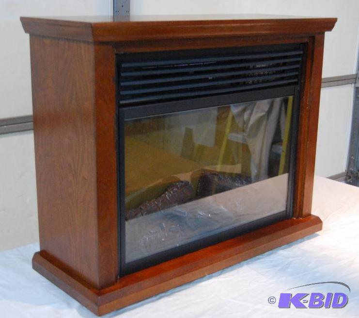 Rolling Infrared Fireplace With Mantel, adjus...