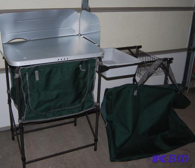 Deluxe Camp Kitchen, steel frame, MDF prep ta...