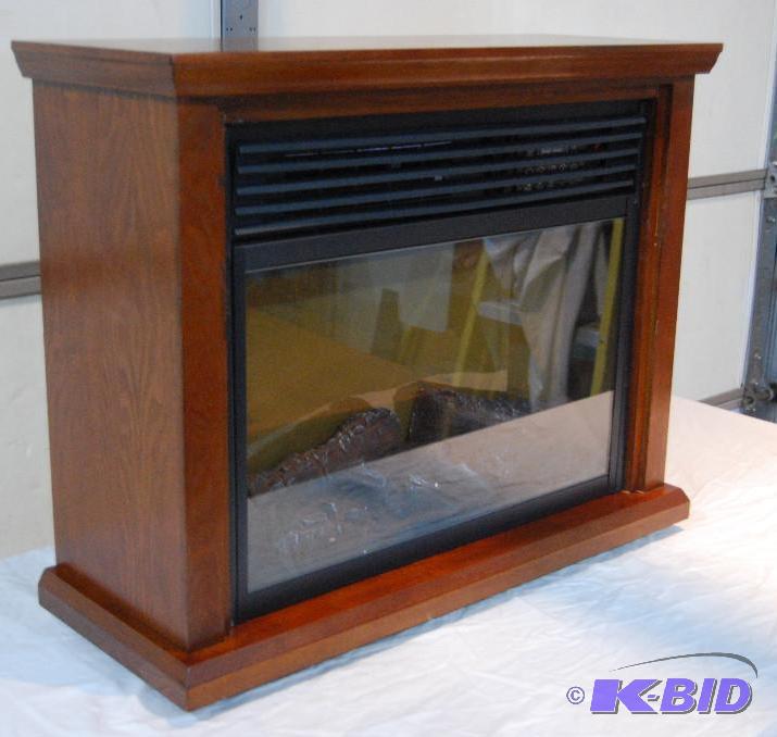 Rolling Infrared Fireplace With Mantel, adjus...