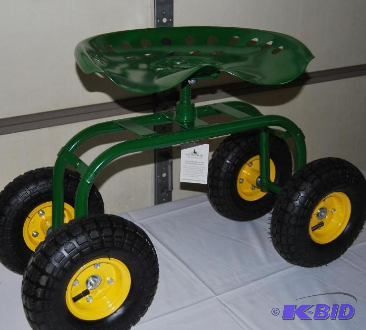 Garden Seat Caddy, contoured swivel tractor s...