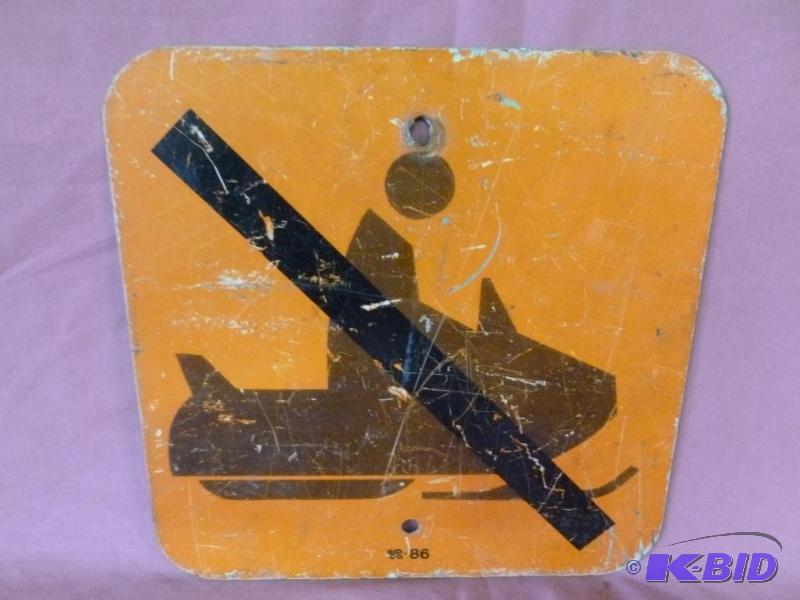 lot 111 image: Heavy gage metal trail sign that measures 12&...