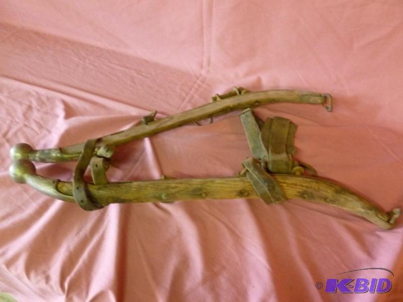lot 128 image: Lot of two antique horse hames that measure 2...