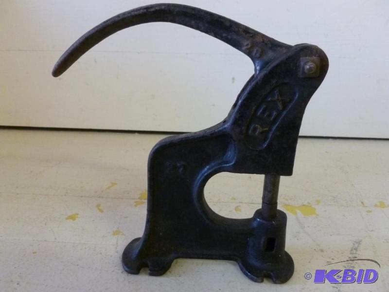 lot 144 image: Antique Rex cast iron leather punch, patented...