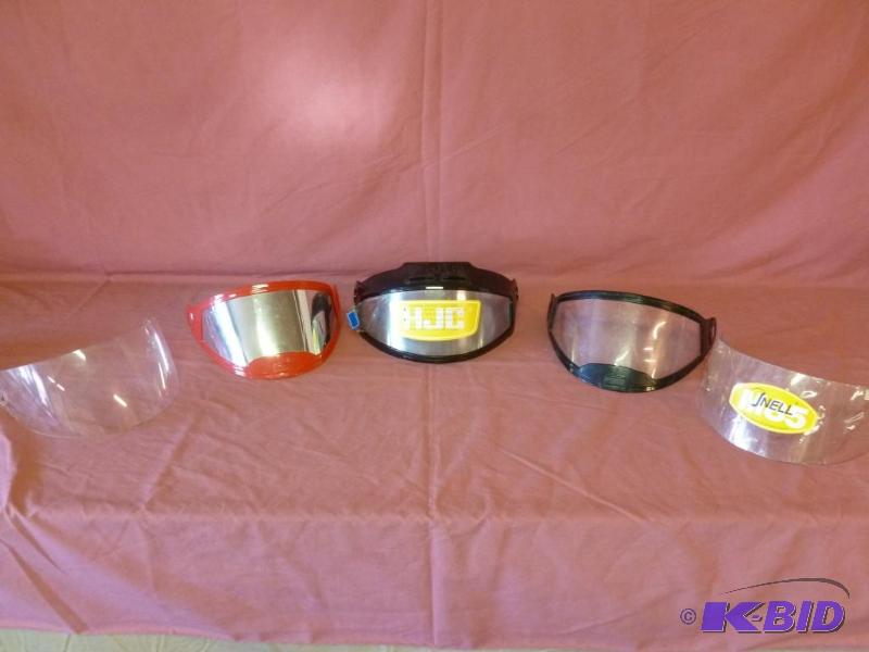 lot 151 image: Lot of five snowmobile helmet face shields.&n...
